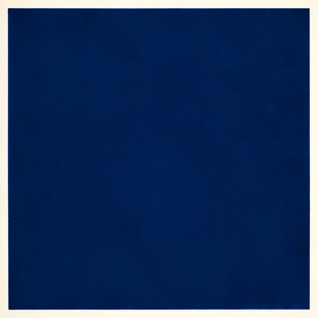 Square graphic poster in deep navy and white carrying the hand-lettered phrase I Love 99, with a small theatre-seat motif and a calm, campaign-style finish